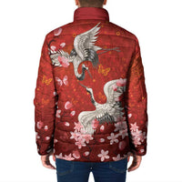 Hawaii Japan Cranes Sakura Flower Red Padded Jacket Japan Heritage Spirit LT01 - Polynesian Pride
