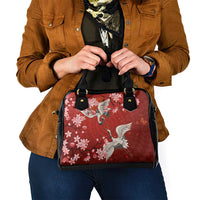 Hawaii Japan Cranes Sakura Flower Red Shoulder Handbag Japan Heritage Spirit LT01 - Polynesian Pride