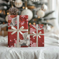 Hawaii Japan Cranes Sakura Flower Red Wrapping Paper Japan Heritage Spirit LT01 - Polynesian Pride