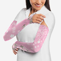 Cranes Sakura Floral Pink Pastel Arm Sleeves Hawaii Japan Culture LT01 - Polynesian Pride