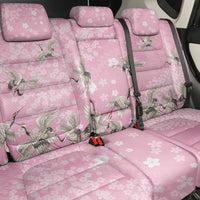 Cranes Sakura Floral Pink Pastel Back Car Seat Cover Hawaii Japan Culture LT01 - Polynesian Pride
