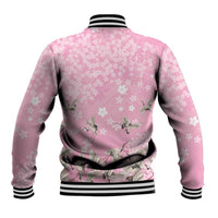 Cranes Sakura Floral Pink Pastel Baseball Jacket Hawaii Japan Culture LT01 - Polynesian Pride