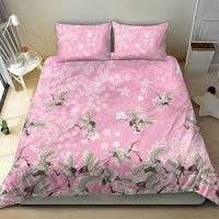 Cranes Sakura Floral Pink Pastel Bedding Set Hawaii Japan Culture - Polynesian Pride