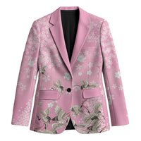 Cranes Sakura Floral Pink Pastel Blazer Hawaii Japan Culture - Polynesian Pride