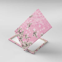 Cranes Sakura Floral Pink Pastel Canvas Wall Art Hawaii Japan Culture LT01 With Frame Pink - Polynesian Pride