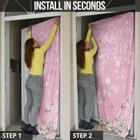 Cranes Sakura Floral Pink Pastel Door Cover Hawaii Japan Culture - Polynesian Pride