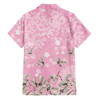 Cranes Sakura Floral Pink Pastel Family Matching Mermaid Dress and Hawaiian Shirt Hawaii Japan Culture - Polynesian Pride
