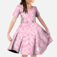 Cranes Sakura Floral Pink Pastel Family Matching Puletasi and Hawaiian Shirt Hawaii Japan Culture - Polynesian Pride