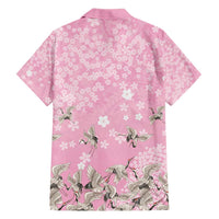 Cranes Sakura Floral Pink Pastel Family Matching Summer Maxi Dress and Hawaiian Shirt Hawaii Japan Culture - Polynesian Pride