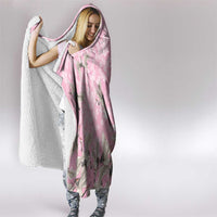 Cranes Sakura Floral Pink Pastel Hooded Blanket Hawaii Japan Culture LT01 - Polynesian Pride