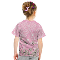 Cranes Sakura Floral Pink Pastel Kid T Shirt Hawaii Japan Culture - Polynesian Pride