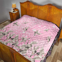 Cranes Sakura Floral Pink Pastel Quilt Hawaii Japan Culture - Polynesian Pride