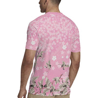 Cranes Sakura Floral Pink Pastel Rugby Jersey Hawaii Japan Culture LT01 - Polynesian Pride