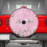 Cranes Sakura Floral Pink Pastel Spare Tire Cover Hawaii Japan Culture - Polynesian Pride
