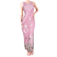 Cranes Sakura Floral Pink Pastel Tank Maxi Dress Hawaii Japan Culture LT01 Women Pink - Polynesian Pride
