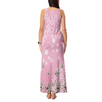 Cranes Sakura Floral Pink Pastel Tank Maxi Dress Hawaii Japan Culture LT01 - Polynesian Pride