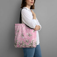 Cranes Sakura Floral Pink Pastel Tote Bag Hawaii Japan Culture - Polynesian Pride