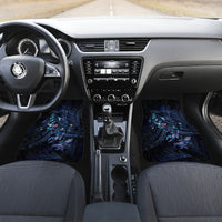 Matariki Paua Shell New Zealand Car Mats Haka Dance At The Starry Night LT01 Set 2pcs - Front Black - Polynesian Pride