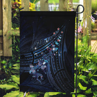 Matariki Paua Shell New Zealand Garden Flag Haka Dance At The Starry Night LT01 Garden Flag Black - Polynesian Pride
