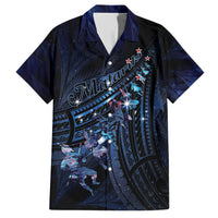 Personalised Matariki Paua Shell New Zealand Hawaiian Shirt Haka Dance At The Starry Night LT01 Black - Polynesian Pride