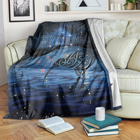 Matariki Kiwi Blanket Silver Fern LT01 Black - Polynesian Pride