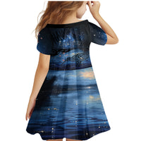 Personalised Matariki Kiwi Family Matching Mermaid Dress and Hawaiian Shirt Silver Fern