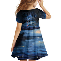 Personalised Matariki Kiwi Kid Short Sleeve Dress Silver Fern LT01 - Polynesian Pride