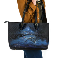 Matariki Kiwi Leather Tote Bag Silver Fern LT01 - Polynesian Pride
