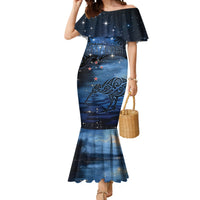 Personalised Matariki Kiwi Mermaid Dress Silver Fern LT01 Women Black - Polynesian Pride