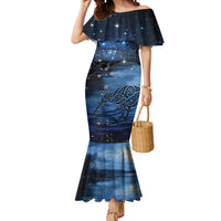 Personalised Matariki Kiwi Mermaid Dress Silver Fern LT01 Women Black - Polynesian Pride