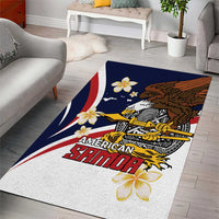 Personalized American Samoa Area Rug Amerika Samoa Bald Eagle