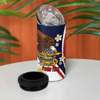 Personalized American Samoa 4 in 1 Can Cooler Tumbler Amerika Samoa Bald Eagle
