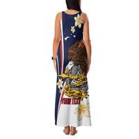 Personalized American Samoa Family Matching Tank Maxi Dress and Hawaiian Shirt Amerika Samoa Bald Eagle