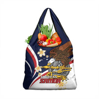 Personalized American Samoa Grocery Bag Amerika Samoa Bald Eagle