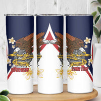 Personalized American Samoa Skinny Tumbler Amerika Samoa Bald Eagle