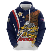 Personalized American Samoa Zip Hoodie Amerika Samoa Bald Eagle