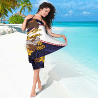 American Samoa Eagle Kava Bowl Sarong Plumeria Polynesian Pattern