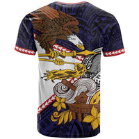 American Samoa Eagle Kava Bowl T Shirt Plumeria Polynesian Pattern