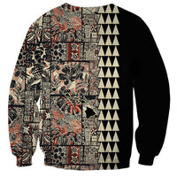 Hawaiian Quilt Sweatshirt Hibiscus Kakau Vintage Style LT01 - Polynesian Pride