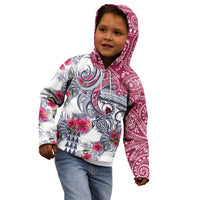 Hawaii Kakau Mix Paisley Pattern Kid Hoodie Polynesian Tropical Unique Style LT01 - Polynesian Pride
