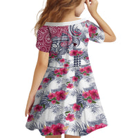 Hawaii Kakau Mix Paisley Pattern Kid Short Sleeve Dress Polynesian Tropical Unique Style LT01 - Polynesian Pride