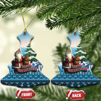 Native American Santa Claus Ceramic Ornament Merry Christmas 2025 LT01 Christmas Tree Blue - Polynesian Pride