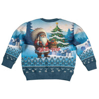 Personalized Native American Santa Claus Kid Ugly Christmas Sweater Merry Christmas 2025 LT01 - Polynesian Pride