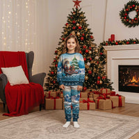 Personalized Native American Santa Claus Christmas Pajama Set Merry Christmas 2025 LT01 Kid Blue - Polynesian Pride