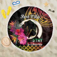 Vanuatu Port Vila Stay Strong Beach Blanket Long God Yumi Stanap LT01 One Size 150cm Black - Polynesian Pride