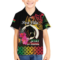 Personalised Vanuatu Port Vila Stay Strong Family Matching Tank Maxi Dress and Hawaiian Shirt Long God Yumi Stanap