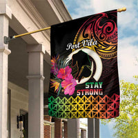 Vanuatu Port Vila Stay Strong Garden Flag Long God Yumi Stanap LT01 House Flag Black - Polynesian Pride