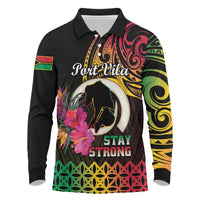 Personalised Vanuatu Port Vila Stay Strong Long Sleeve Polo Shirt Long God Yumi Stanap