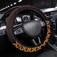 Vanuatu Port Vila Stay Strong Steering Wheel Cover Long God Yumi Stanap LT01 Universal Fit Black - Polynesian Pride