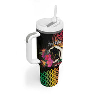 Personalised Vanuatu Port Vila Stay Strong Tumbler With Handle Long God Yumi Stanap LT01 - Polynesian Pride